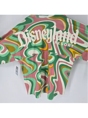 Disneyland Swirl Spirit Jersey XL Pink Green Colorful Hidden Mickey NWT